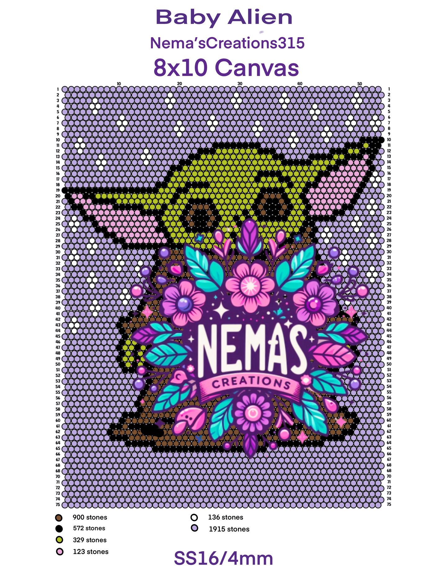 Baby Alien Canvas Template 8.5" x 11"