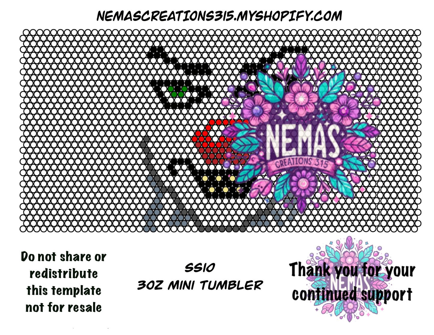 3oz Rhinestone Tumbler Templates SS10