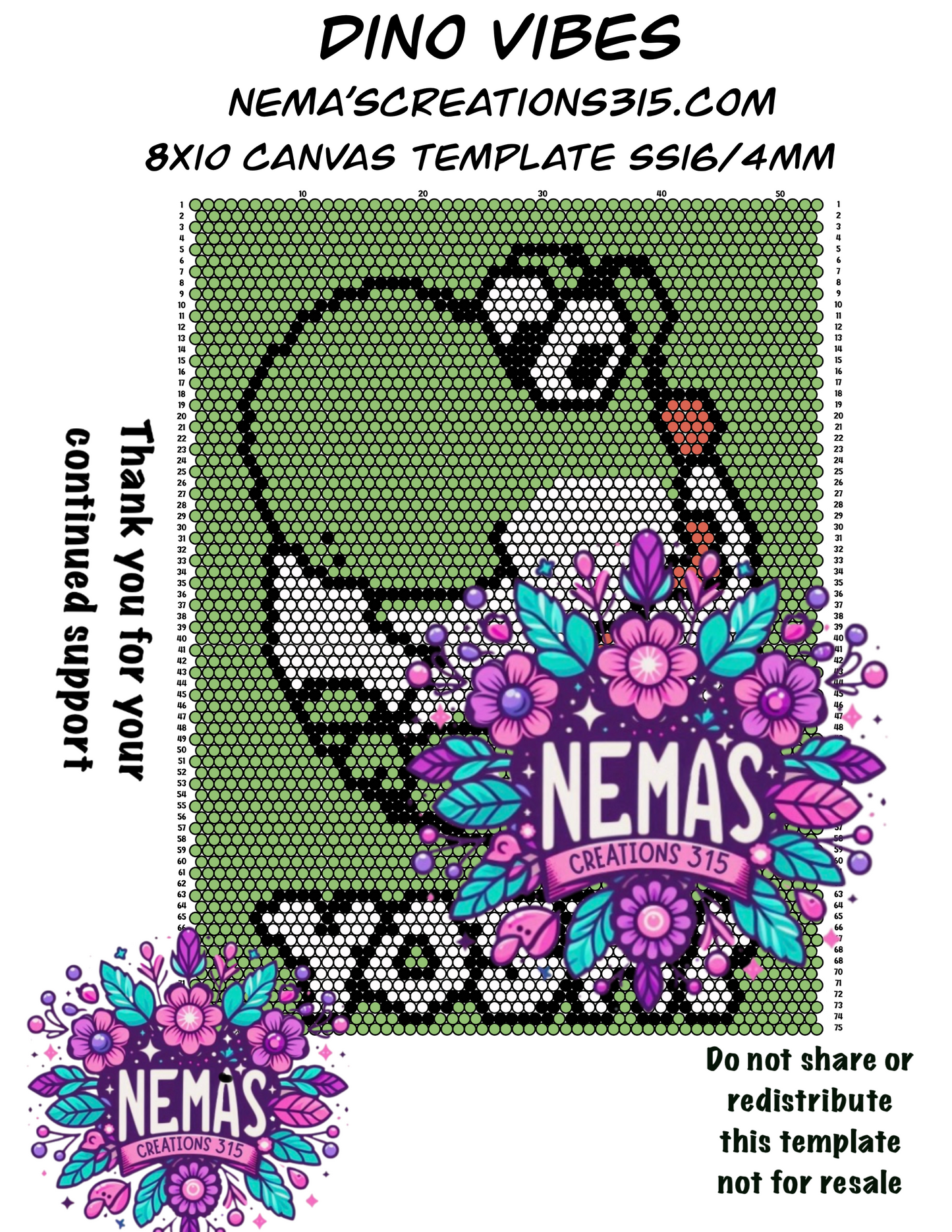 Canvas Template 8.5" x 11" Dino Vibe