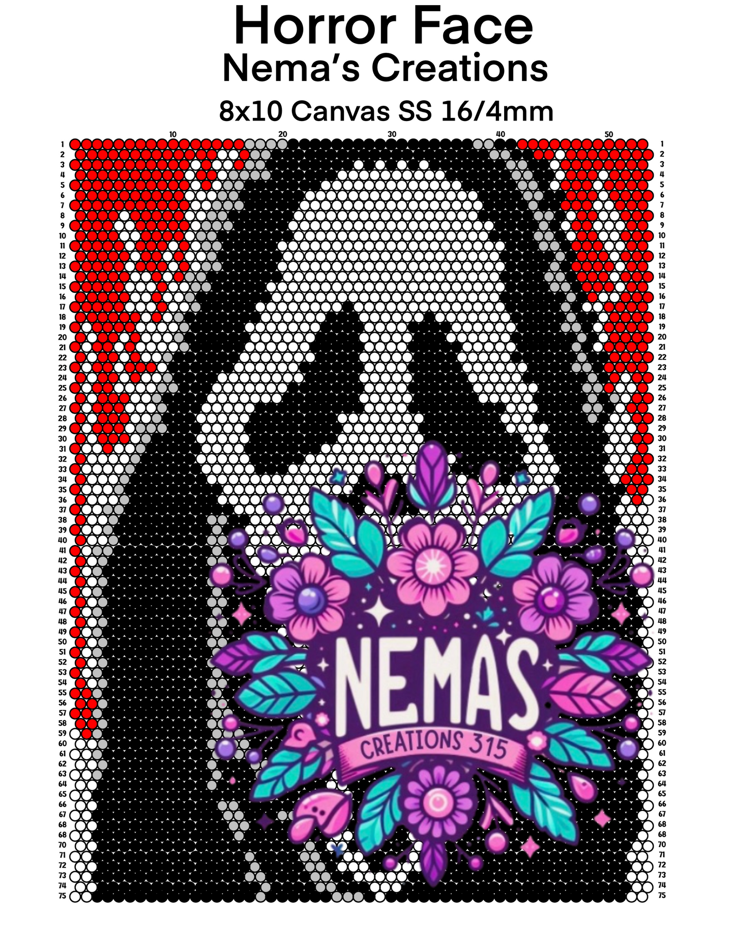 Horror Face Canvas Template 8.5" x 11"