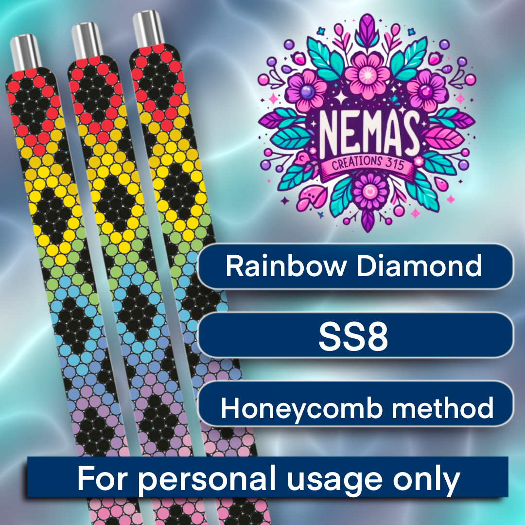 SS8 Pen Template Rainbow Diamond
