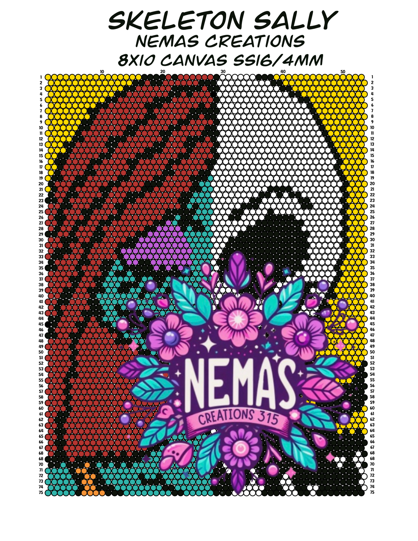 Skeleton Sally Canvas Template 8.5" x 11"