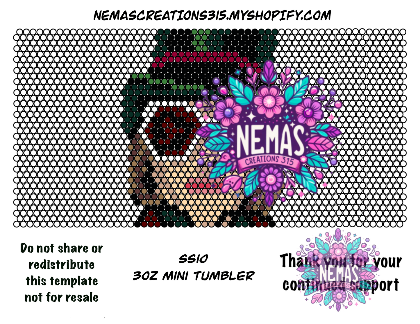 3oz Rhinestone Tumbler Templates SS10