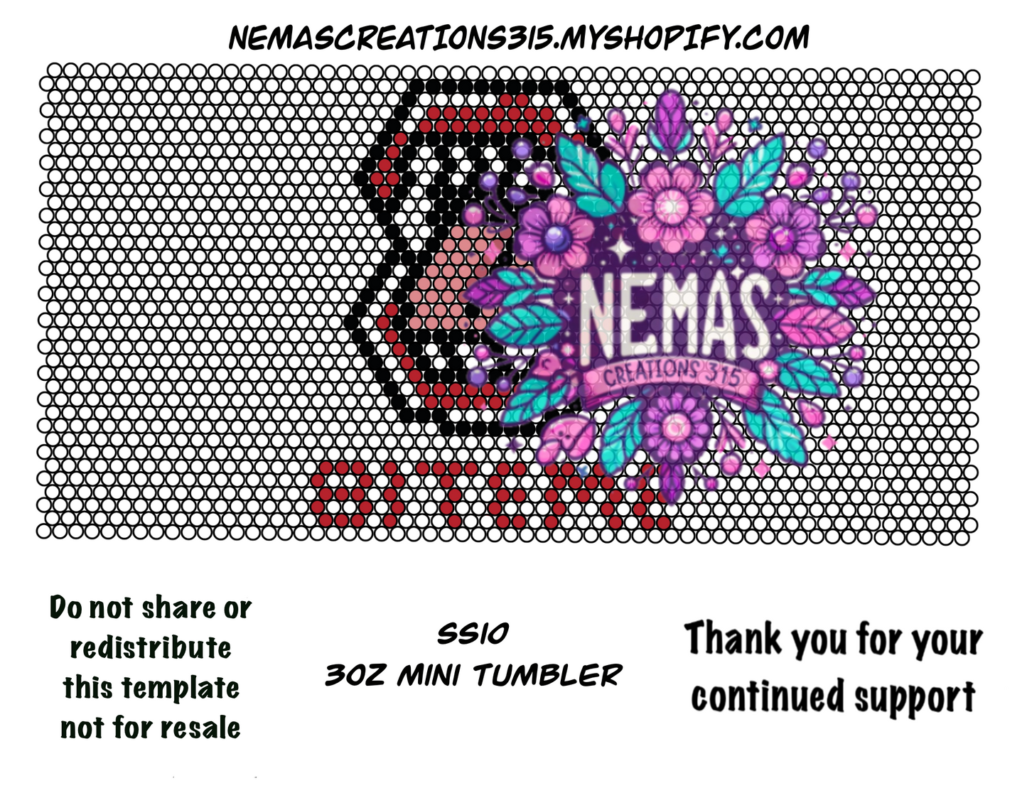 3oz Rhinestone Tumbler Templates SS10