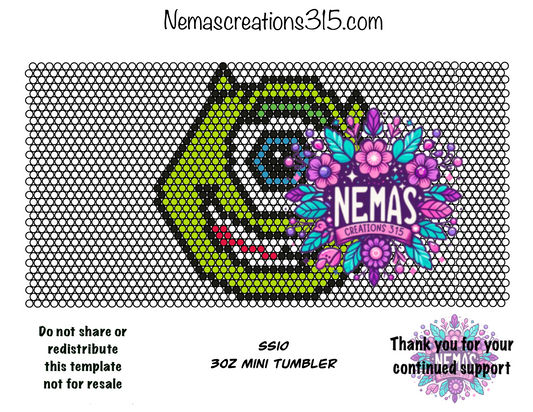 3oz Rhinestone Tumbler Templates SS10