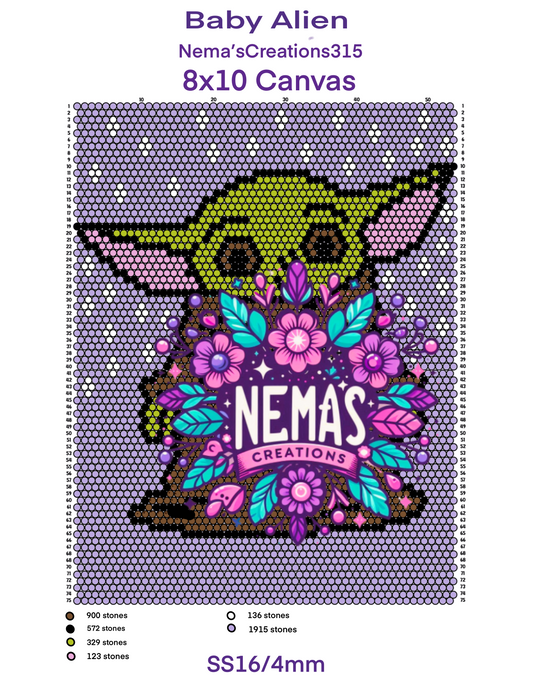 Baby Alien Canvas Template 8.5" x 11"