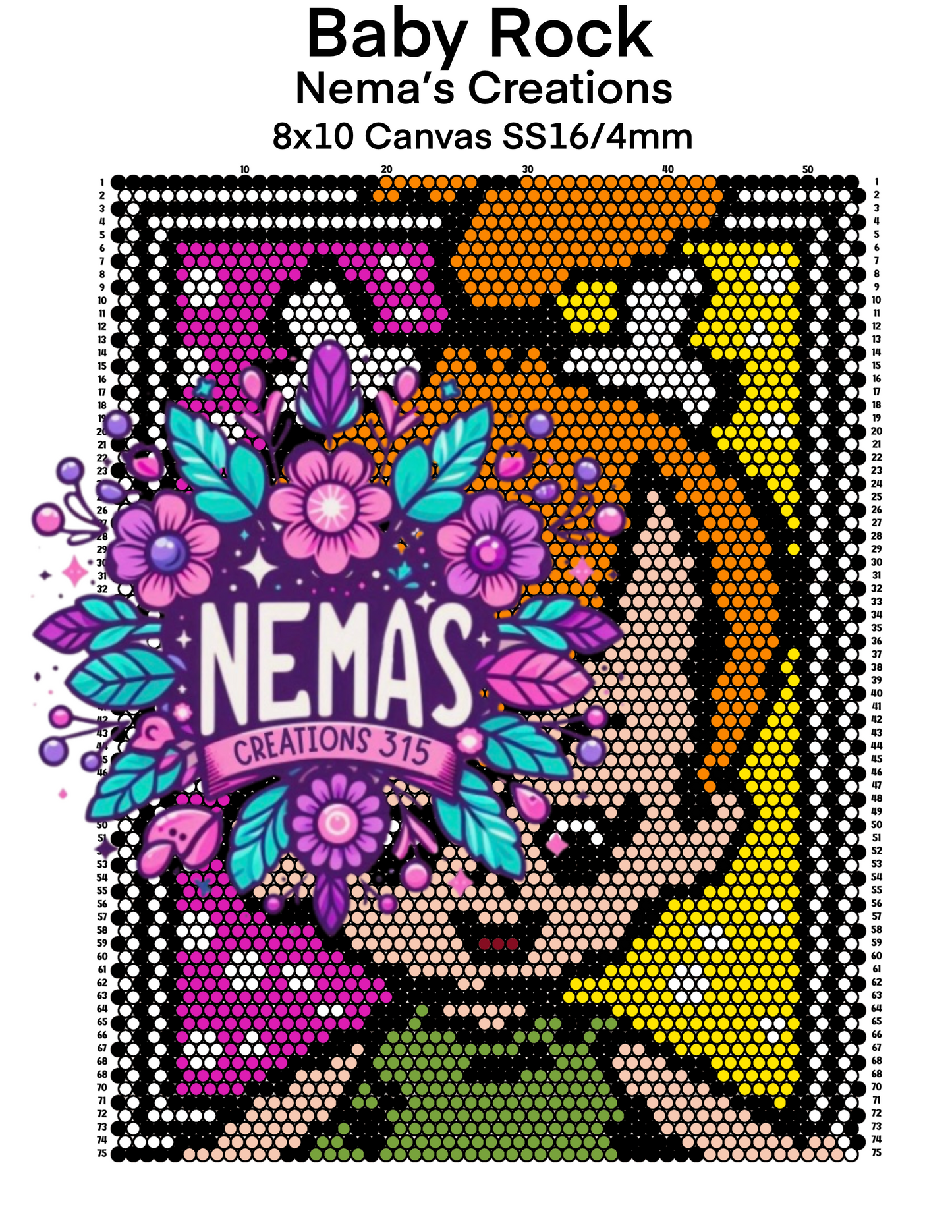 Baby Rock Canvas Template 8.5" x 11"