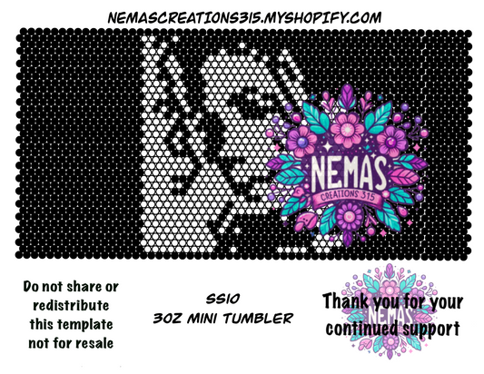 3oz Rhinestone Tumbler Templates SS10