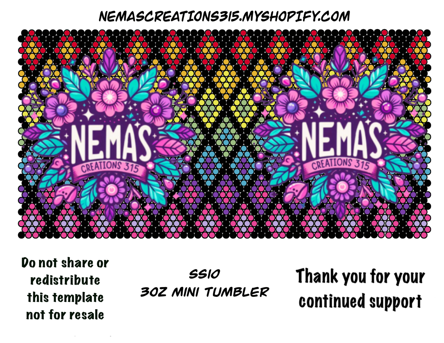 3oz Rhinestone Tumbler Templates SS10