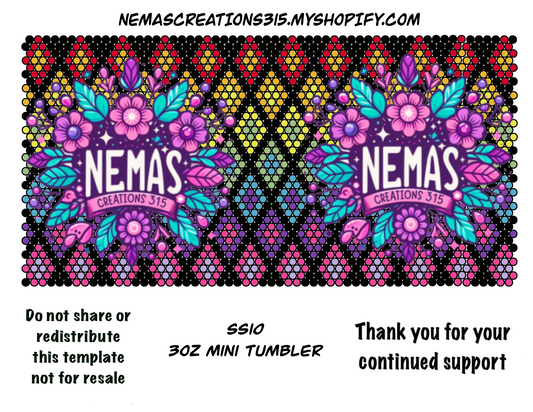 3oz Rhinestone Tumbler Templates SS10