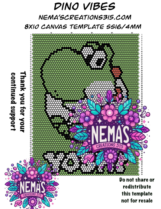 Canvas Template 8.5" x 11" Dino Vibe