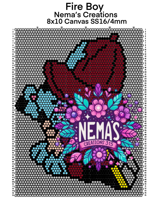 Fire Boy Canvas Template 8.5" x 11"