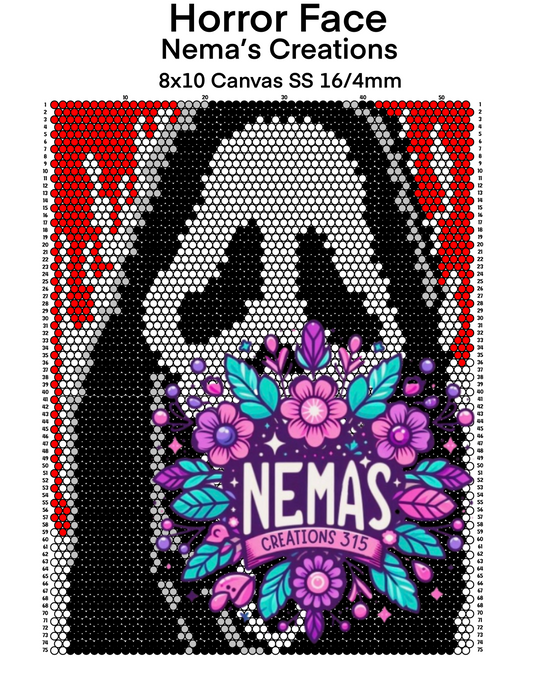 Horror Face Canvas Template 8.5" x 11"