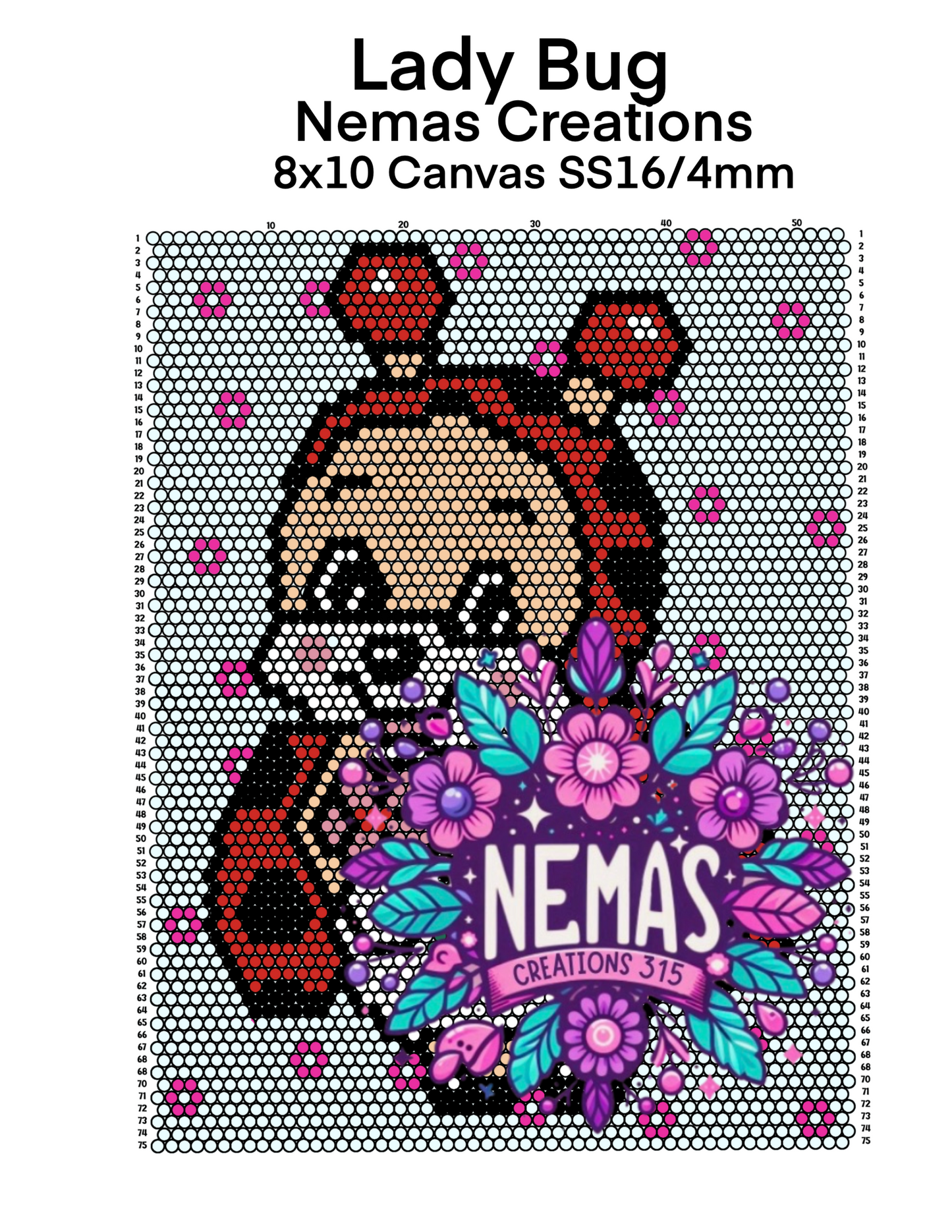 Lady Bug Canvas Template 8.5" x 11"