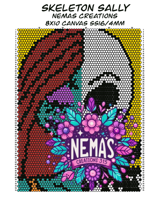 Skeleton Sally Canvas Template 8.5" x 11"