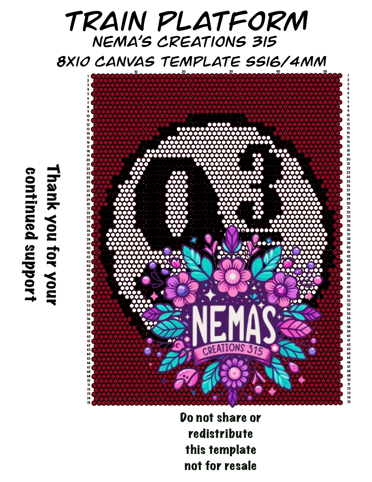 Train Platform Canvas Template 8.5" x 11"