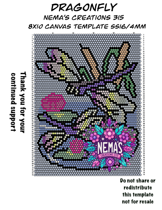 Dragonfly Canvas Template 8.5" x 11"