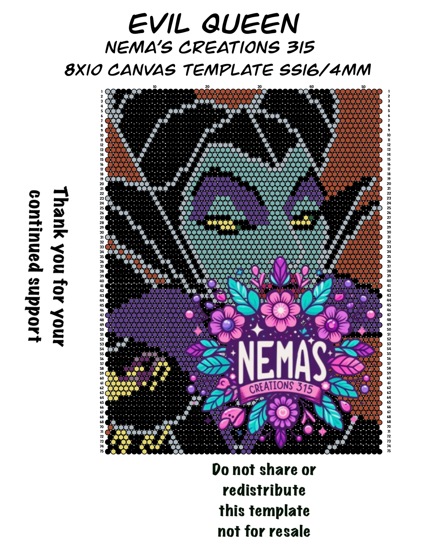 Evil Queen Canvas Template 8.5" x 11"